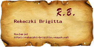 Rekeczki Brigitta névjegykártya